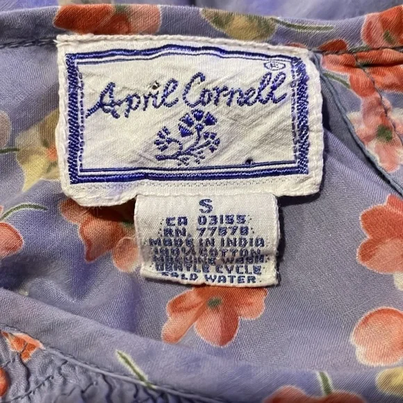 April Cornell Maxi Nap Dress Prairie Farmgirl Country Feminine Floral Pockets S - Picture 8 of 8